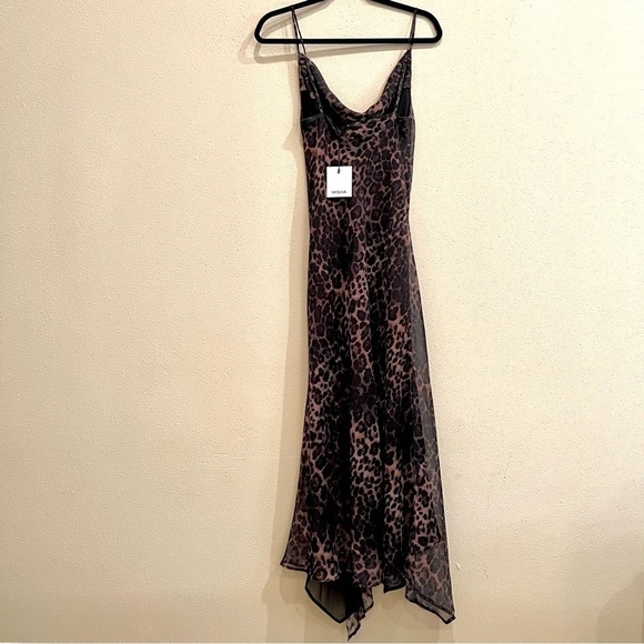 NWT MISHA COLLECTION Johanna slip Midi Dress LEOPARD PRINT whimsigoth mobwife 4 - Picture 9 of 13